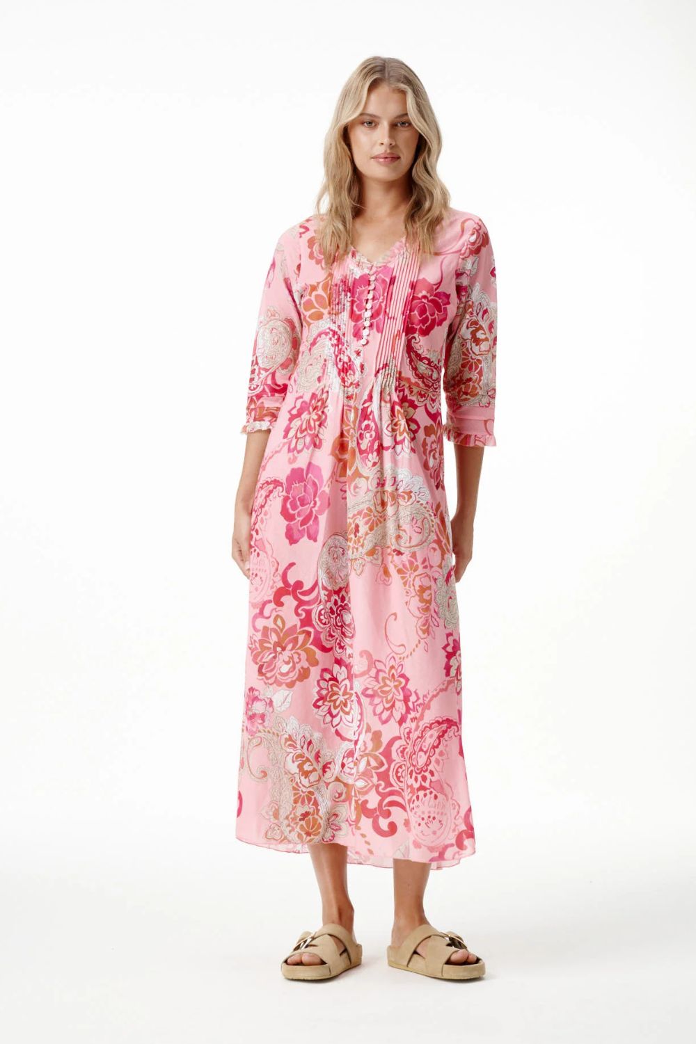 Oneseason - Oneseason Long Poppy Dress | Rose Paisley - Dress - Silvermaple Boutique 