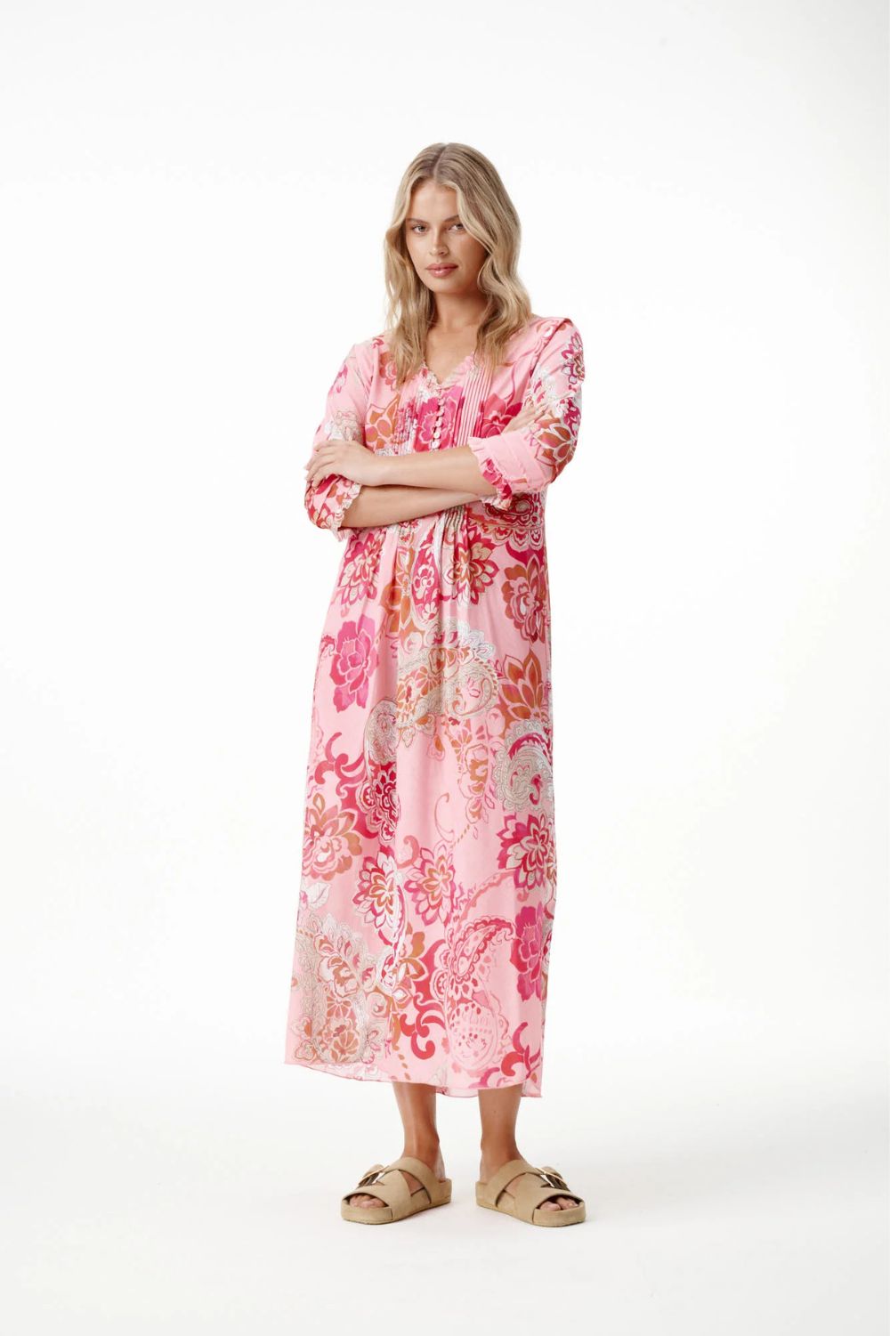 Oneseason - Oneseason Long Poppy Dress | Rose Paisley - Dress - Silvermaple Boutique 