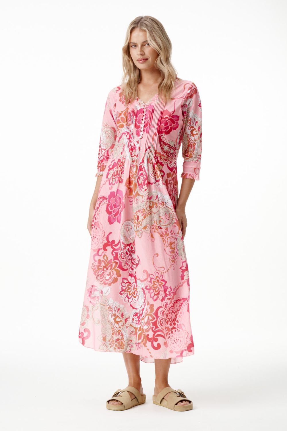 Oneseason - Oneseason Long Poppy Dress | Rose Paisley - Dress - Silvermaple Boutique 