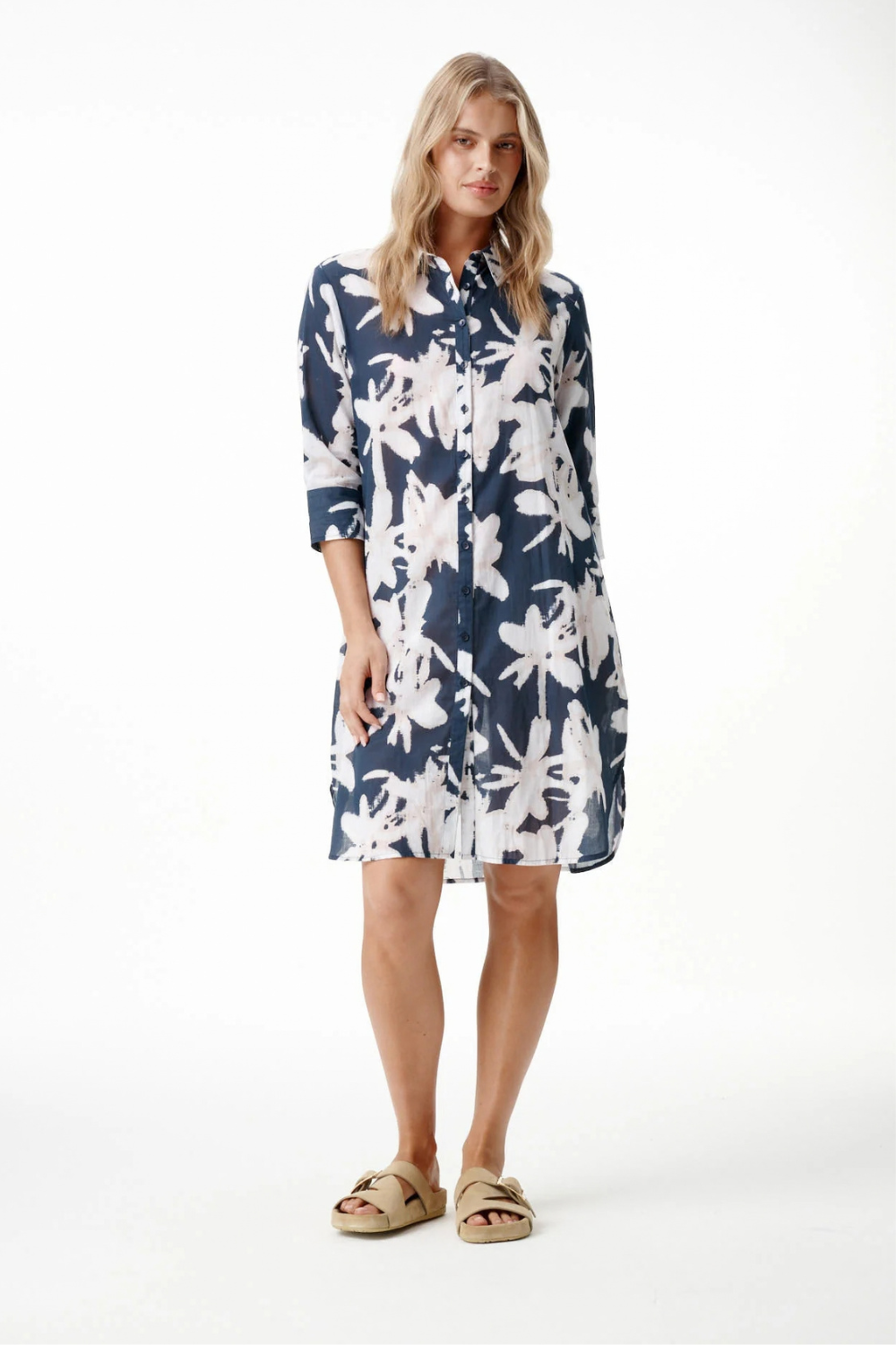 Oneseason - Oneseason Middy Daisy Dress | Indigo Leaf - Dress - Silvermaple Boutique 