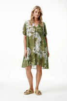 Oneseason - Oneseason Middy Grace Dress | Khaki Swirl - Dress - Silvermaple Boutique 