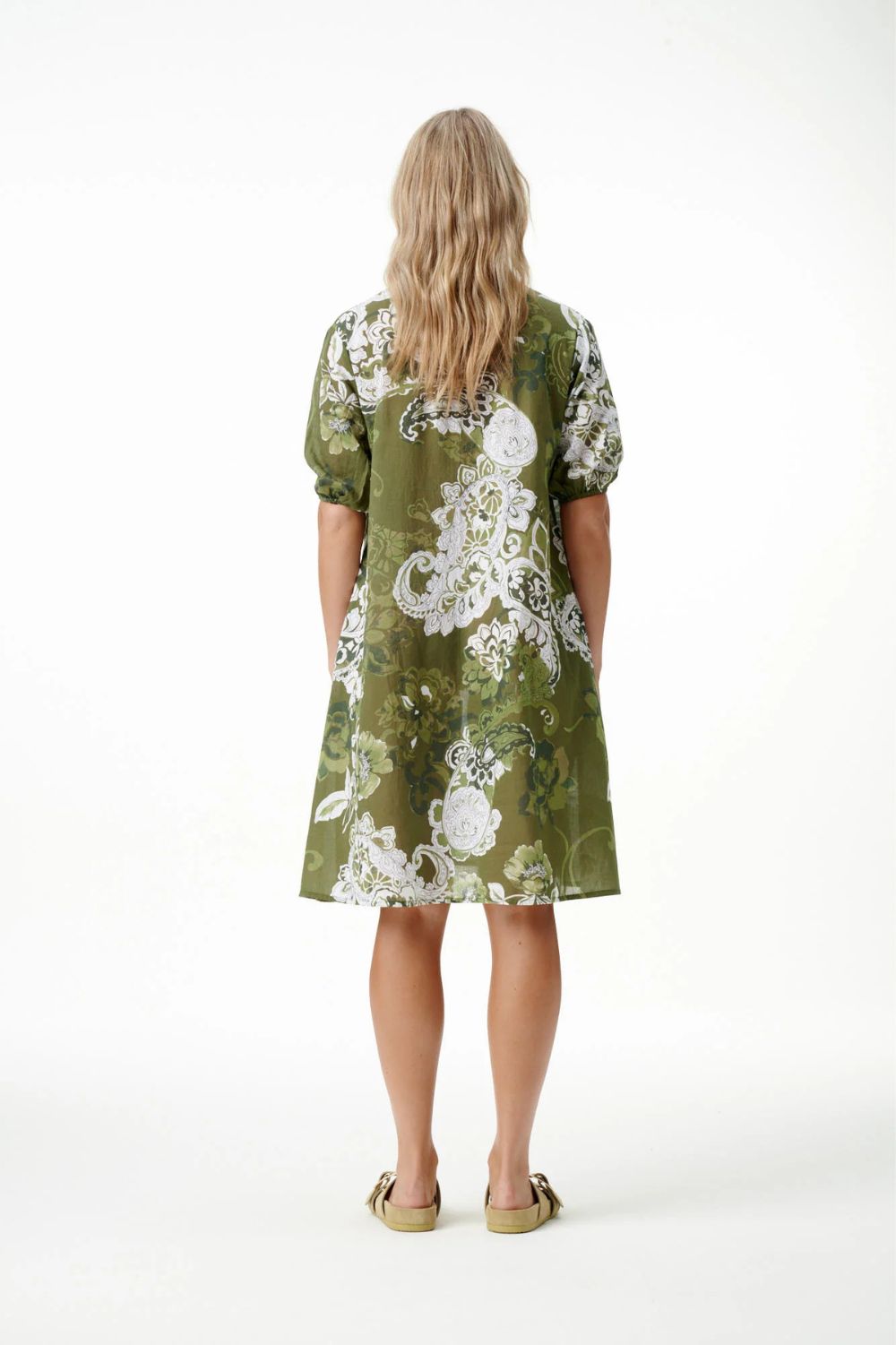 Oneseason - Oneseason Middy Grace Dress | Khaki Swirl - Dress - Silvermaple Boutique 
