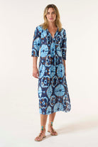 Oneseason - Long Poppy Dress | Camogli Navy - Dress - Silvermaple Boutique 