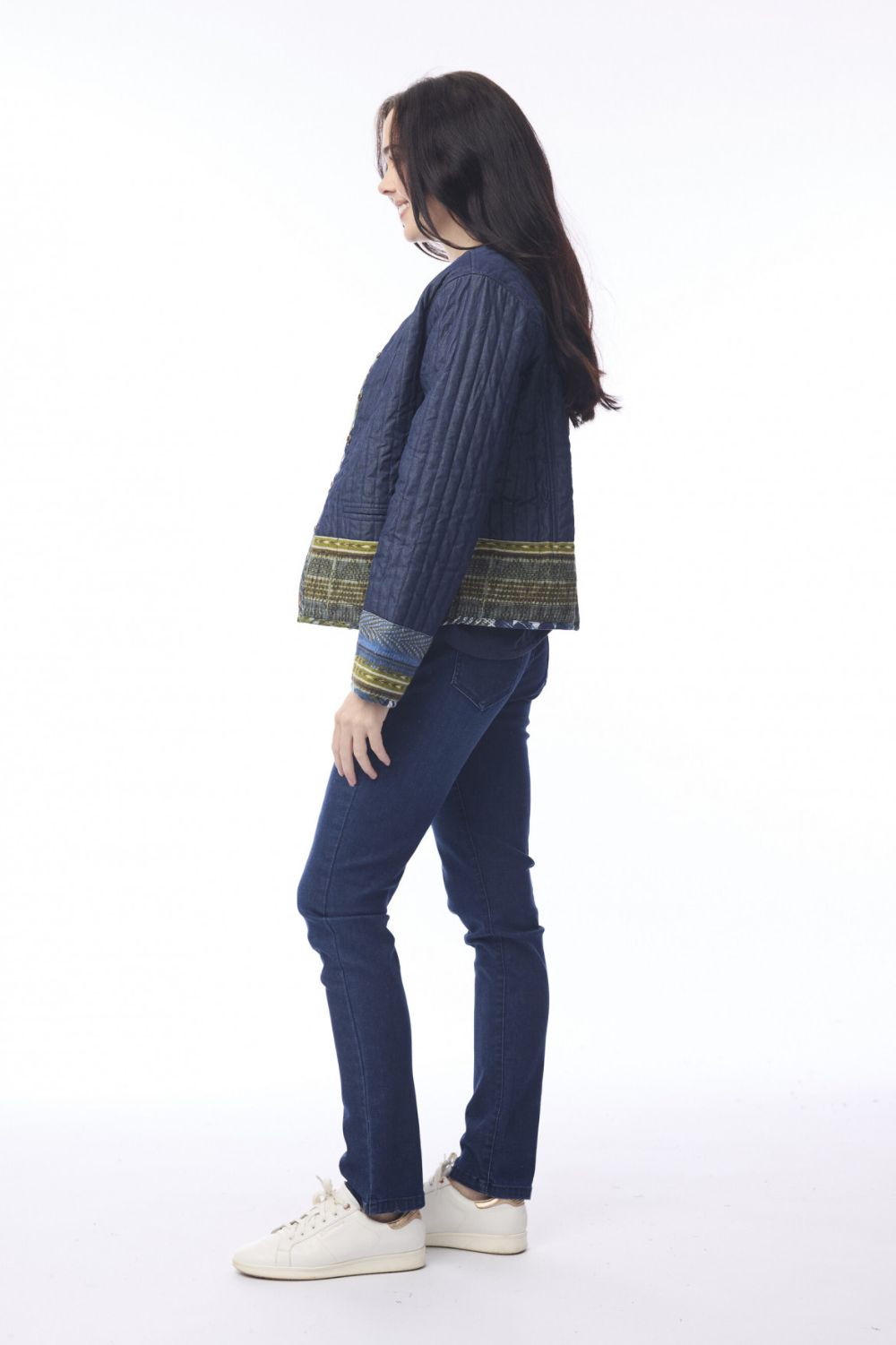 Orientique - Isfahan Quilted Reversible Jacket | Denim - Jacket - Silvermaple Boutique 