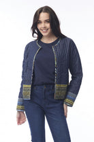 Orientique - Isfahan Quilted Reversible Jacket | Denim - Jacket - Silvermaple Boutique 