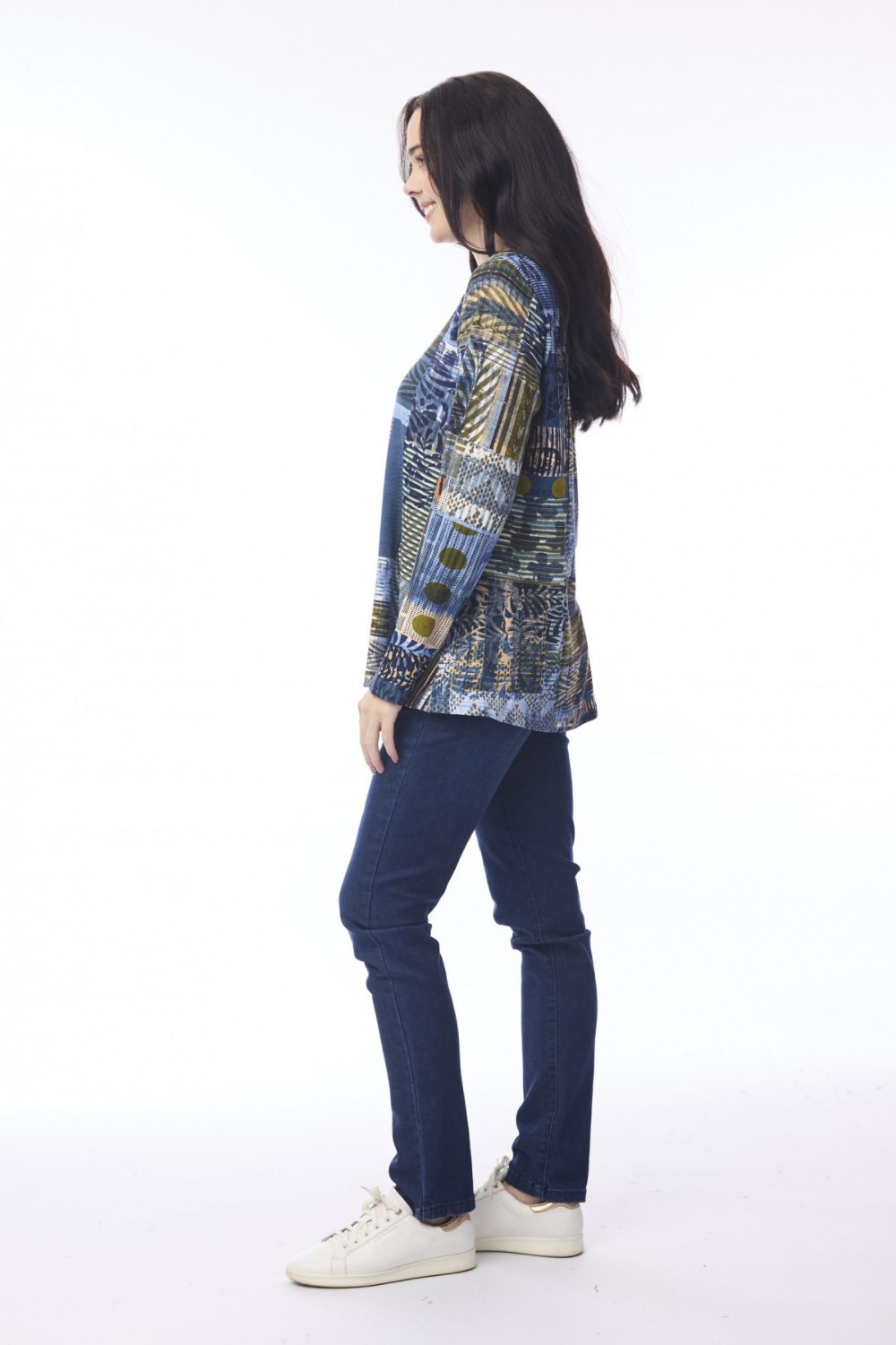 Orientique - Isfahan Top | Navy Print - Top - Silvermaple Boutique 