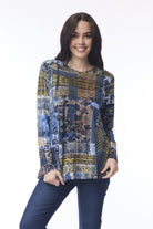 Orientique - Isfahan Top | Navy Print - Top - Silvermaple Boutique 