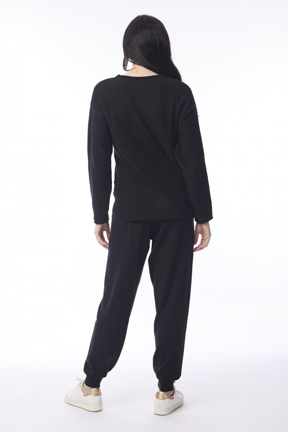 Orientique - Knit Travel Pant | Black - Pants - Silvermaple Boutique 