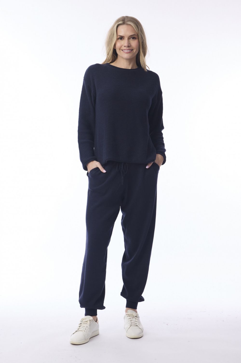 Orientique - Knit Travel Pant | Navy - Pants - Silvermaple Boutique 