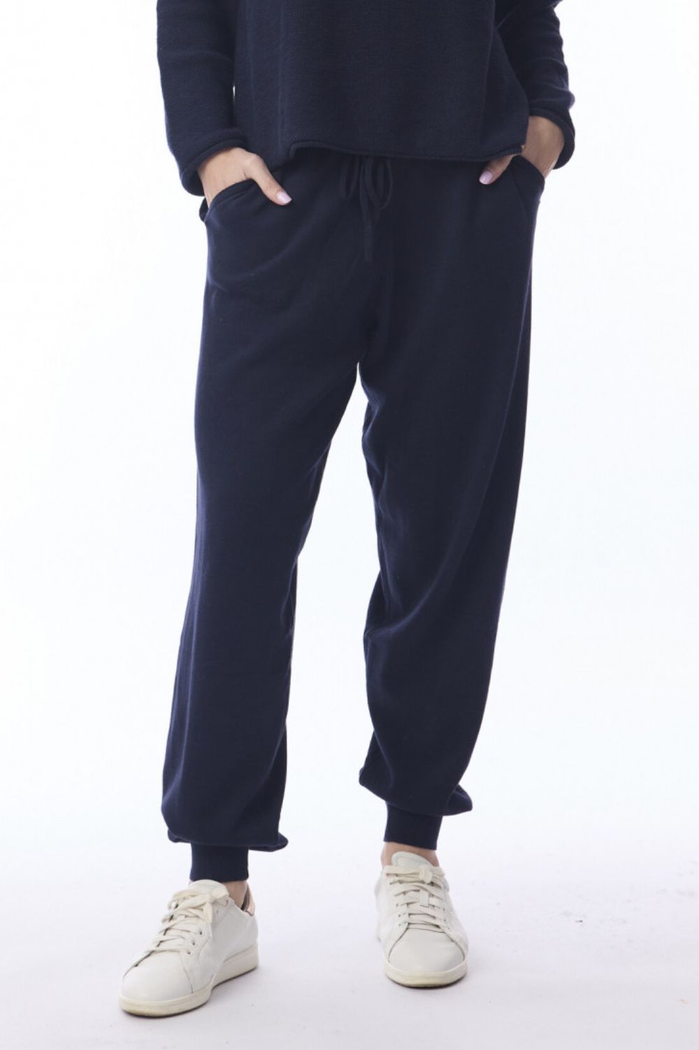 Orientique - Knit Travel Pant | Navy - Pants - Silvermaple Boutique 