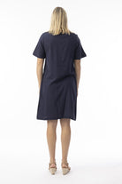 Orientique - Linen Essentials Shift Dress | Navy - Dress - Silvermaple Boutique 