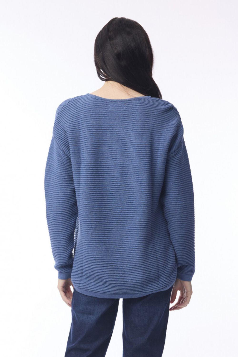 Orientique - Ribbed Knit Jumper | Denim Melange - Jumper - Silvermaple Boutique 