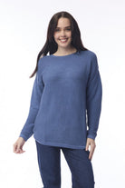 Orientique - Ribbed Knit Jumper | Denim Melange - Jumper - Silvermaple Boutique 