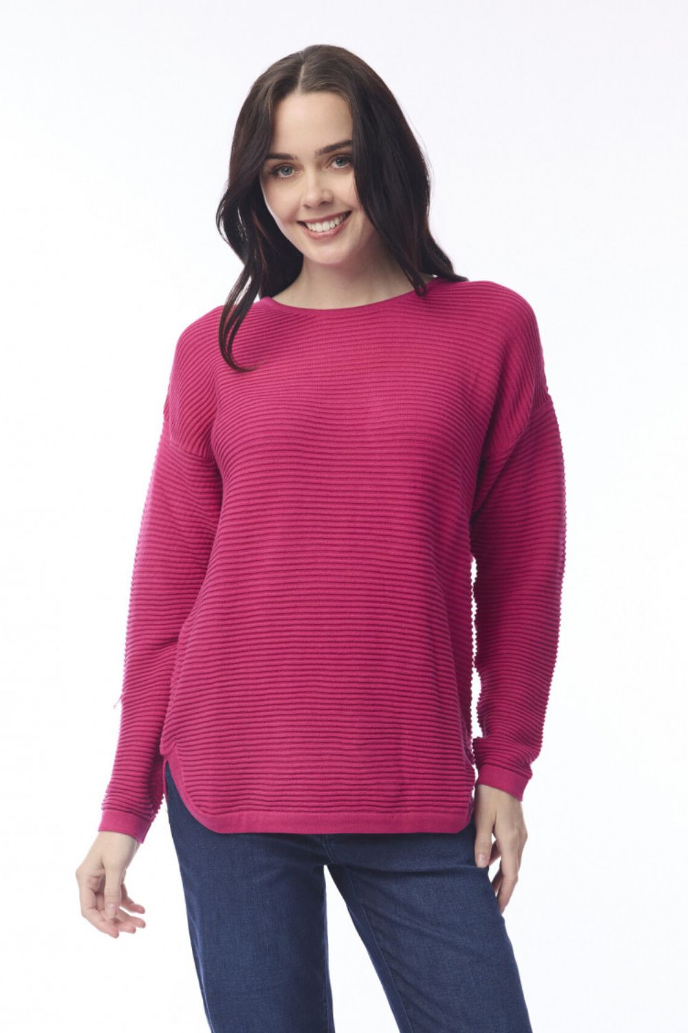 Orientique - Ribbed Knit Jumper | Hot Pink - Jumper - Silvermaple Boutique 