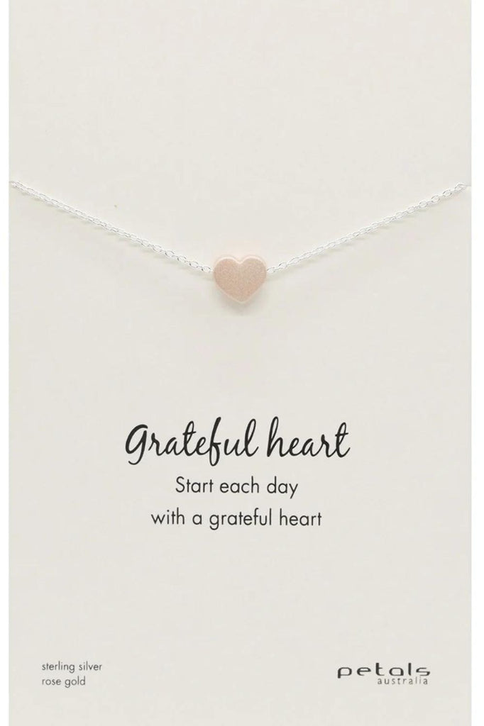Petals Australia Grateful Heart Necklace | Rose Gold _Silvermaple Boutique