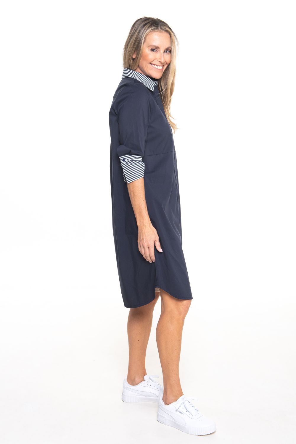 Philosophy Australia - Ashleigh Shirt Dress | Navy - Dress - Silvermaple Boutique 