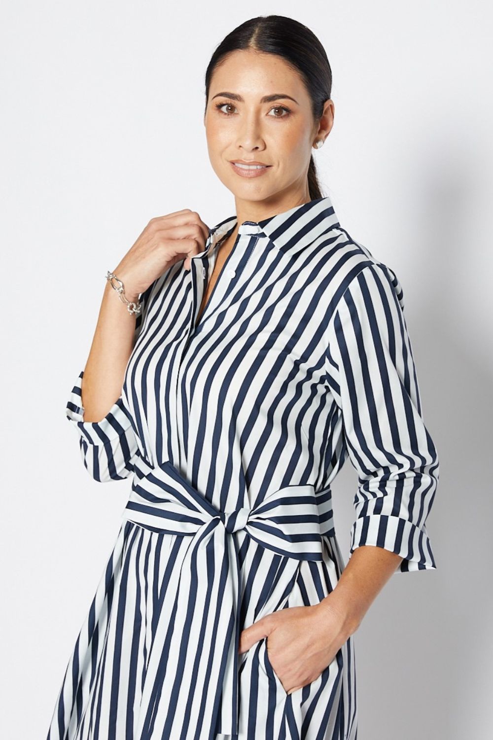 Philosophy Australia - Kiera Stripe Dress | Navy - Dress - Silvermaple Boutique 