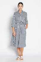 Philosophy Australia - Kiera Stripe Dress | Navy - Dress - Silvermaple Boutique 