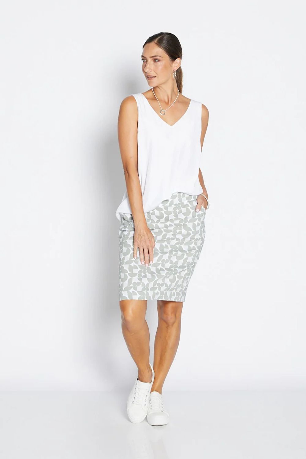 Philosophy Australia - Marnie Bengaline Skirt | Sage Deco - Skirt - Silvermaple Boutique 