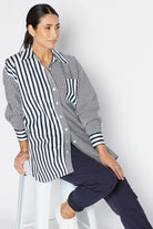 Philosophy Australia - Port Multi Stripe Shirt | Navy - Shirt - Silvermaple Boutique 