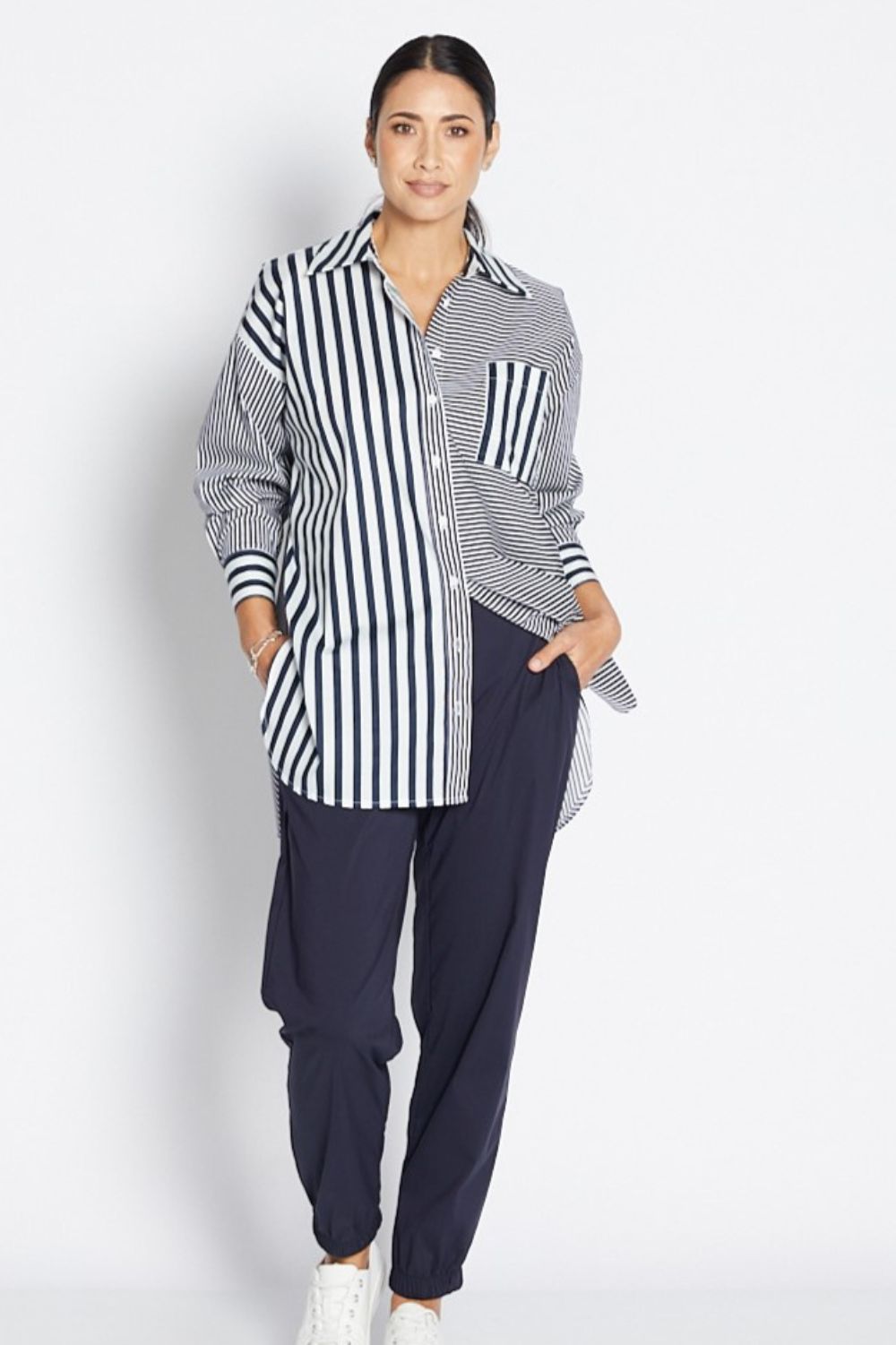Philosophy Australia - Port Multi Stripe Shirt | Navy - Shirt - Silvermaple Boutique 