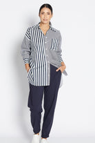 Philosophy Australia - Port Multi Stripe Shirt | Navy - Shirt - Silvermaple Boutique 