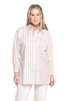 Philosophy Australia - Port Multi Stripe Shirt | Stone - Shirt - Silvermaple Boutique 