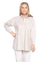 Philosophy Australia - Port Multi Stripe Shirt | Stone - Shirt - Silvermaple Boutique 