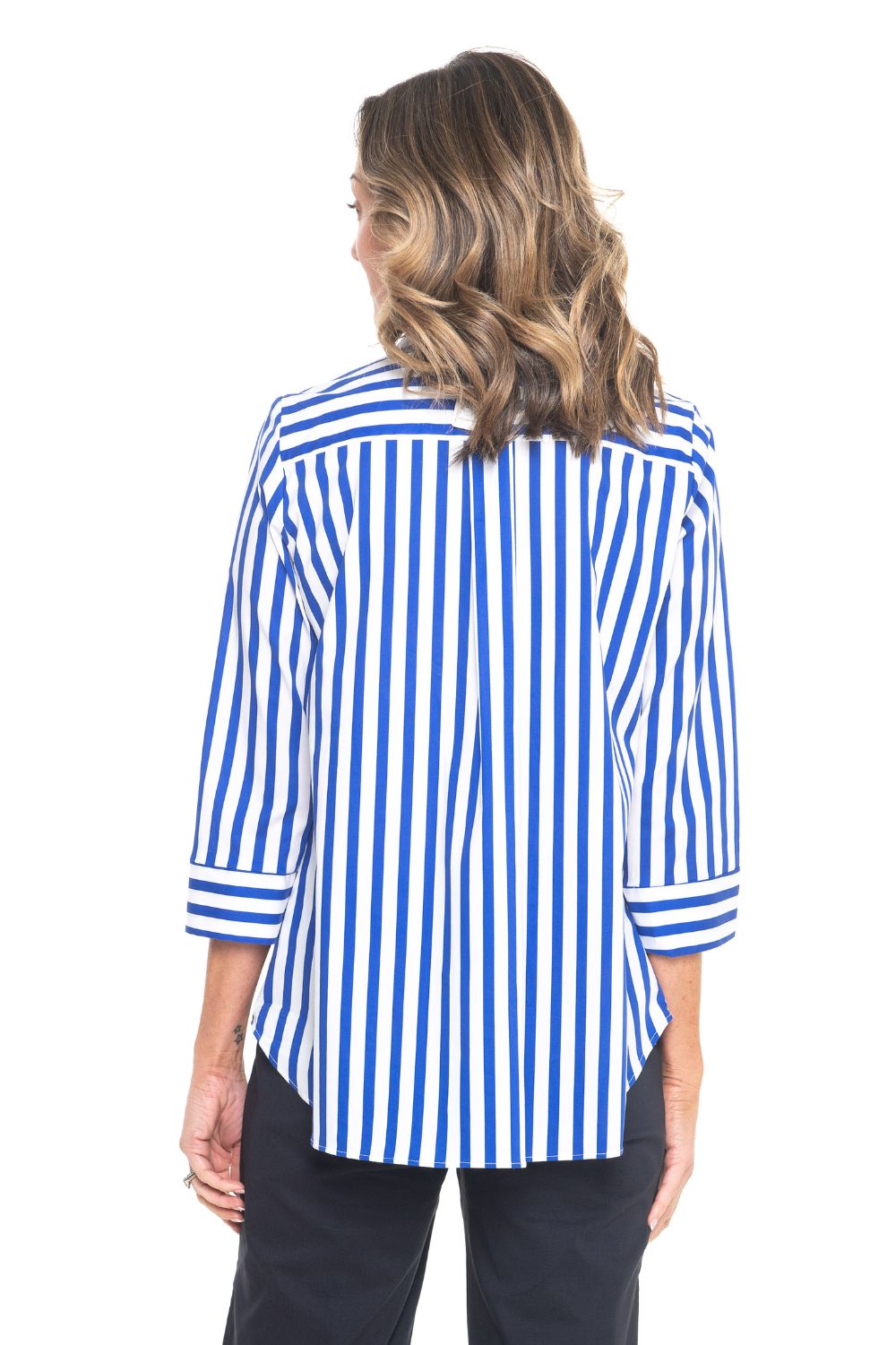 Philosophy Australia - Regina Shirt | Cobalt Wide Stripe - Shirt - Silvermaple Boutique 