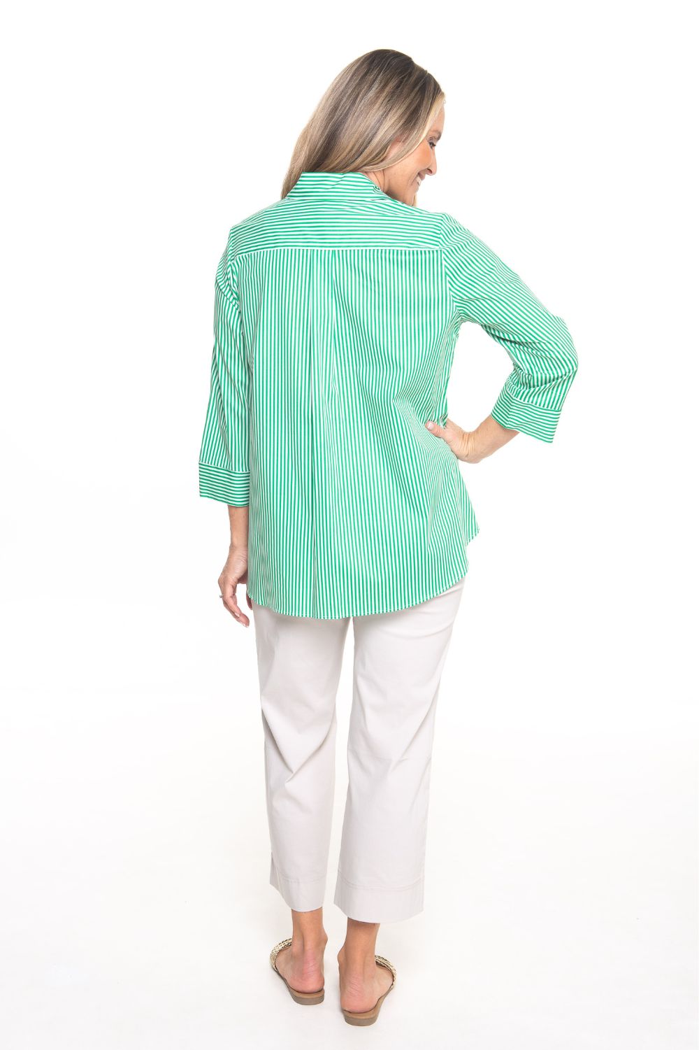 Philosophy Australia - Regina Shirt | Green Skinny Stripe - Shirt - Silvermaple Boutique 