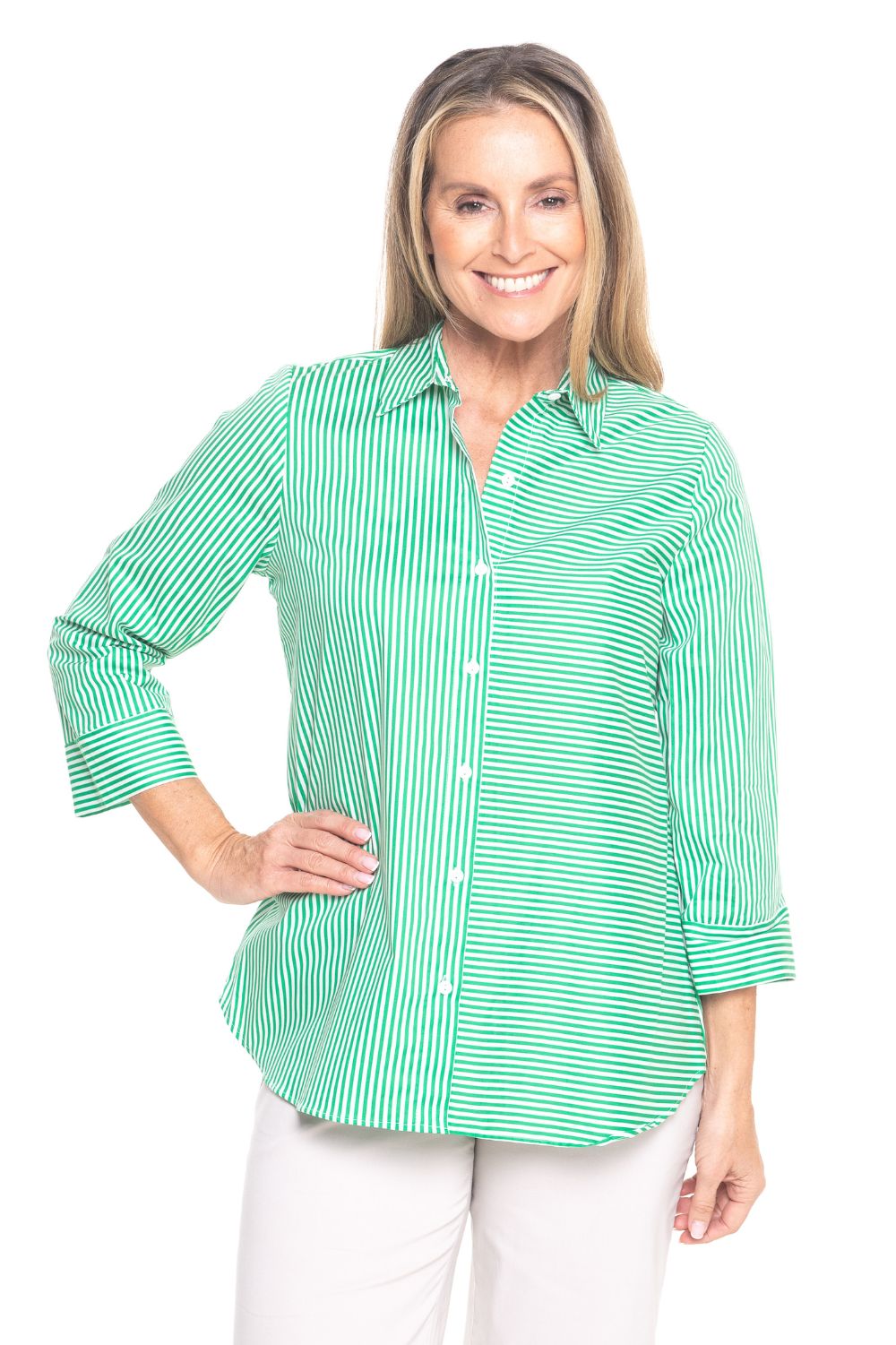Philosophy Australia - Regina Shirt | Green Skinny Stripe - Shirt - Silvermaple Boutique 