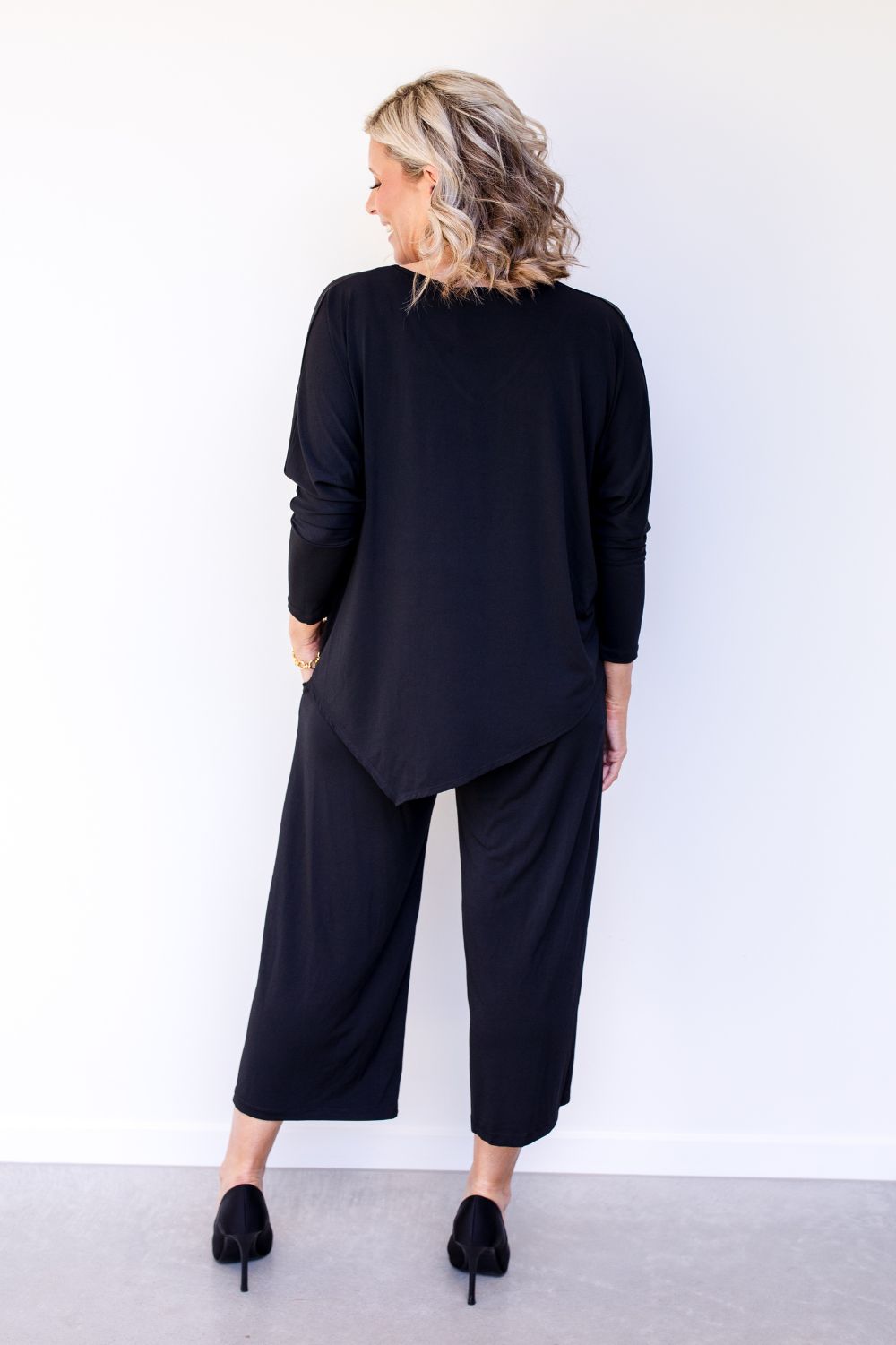 Philosophy Australia - Bella Asymmetrical Tunic | Black - Top - Silvermaple Boutique 