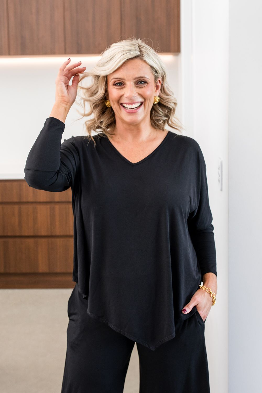Philosophy Australia - Bella Asymmetrical Tunic | Black - Top - Silvermaple Boutique 
