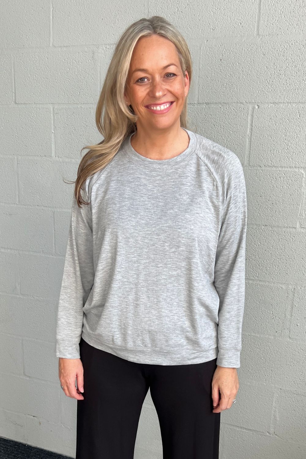 Philosophy Australia - Rocky Brushed Raglan Top | Grey - Top - Silvermaple Boutique 