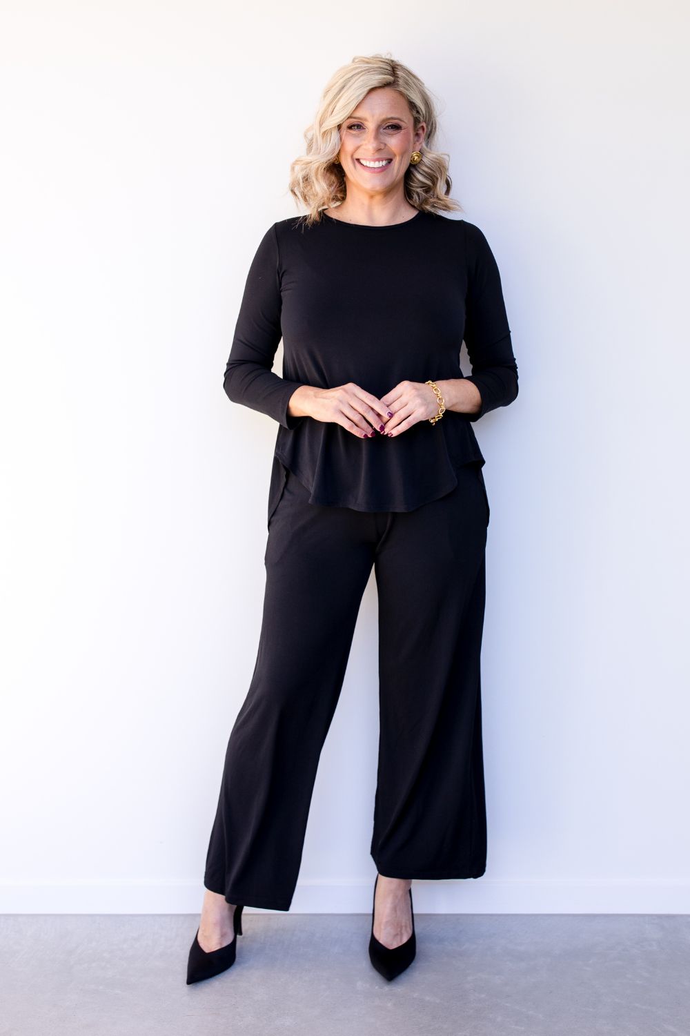 Philosophy Australia - Sophie Curve Hem Tunic | Black - Top - Silvermaple Boutique 