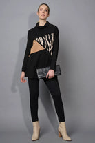 Picadilly - Picadilly Animal Jacquard Tunic | Sand/Black - Top - Silvermaple Boutique 