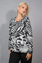 Picadilly - Picadilly Animal Print Top | Grey/Black - Top - Silvermaple Boutique 