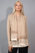 Picadilly - Picadilly Border Printed Top With Scarf | Taupe Multi - Top - Silvermaple Boutique 