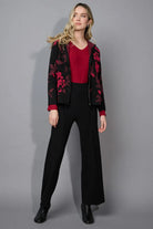 Picadilly - Picadilly Embellished Hooded Jacket | Bordeaux Multi - Jacket - Silvermaple Boutique 