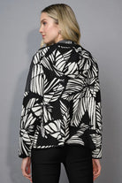 Picadilly - Picadilly Zip-Front Hooded Jacket | Off White/Black - Jacket - Silvermaple Boutique 