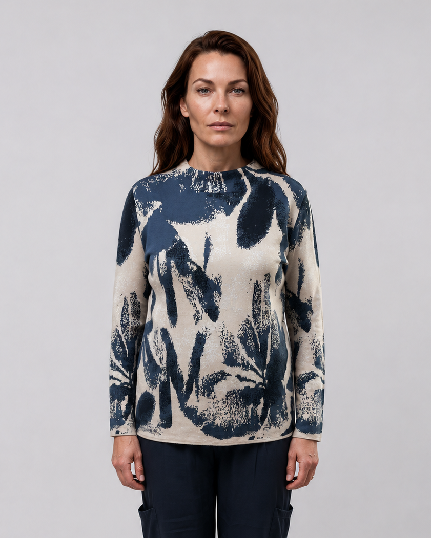 Silvermaple Collection - Rozz Jacquard Knit | Denim - Knitwear - Silvermaple Boutique 