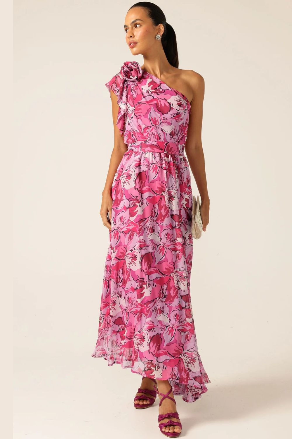 Sacha Drake - High Stakes Maxi Dress | Raspberry Mauve Floral - Dress - Silvermaple Boutique 