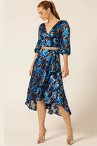Sacha Drake - Linnee Wrap Midi Dress | Blue Iris - Dress - Silvermaple Boutique 