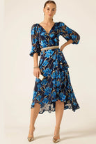 Sacha Drake - Linnee Wrap Midi Dress | Blue Iris - Dress - Silvermaple Boutique 