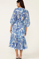 Sacha Drake - Mykonos Midi Dress | Blue Flower - Dress - Silvermaple Boutique 