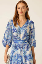 Sacha Drake - Mykonos Midi Dress | Blue Flower - Dress - Silvermaple Boutique 