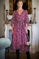 Sacha Drake - Zora Wrap Dress | Pink Feather - Dress - Silvermaple Boutique 