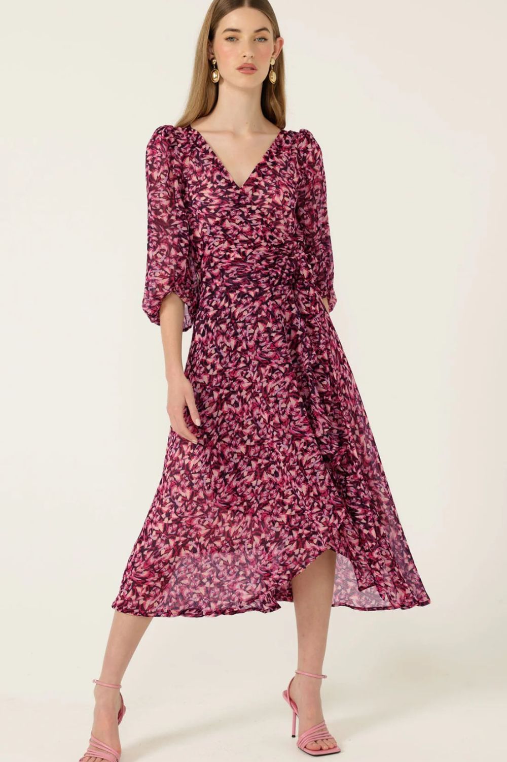 Sacha Drake - Zora Wrap Dress | Pink Feather - Dress - Silvermaple Boutique 