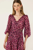 Sacha Drake - Zora Wrap Dress | Pink Feather - Dress - Silvermaple Boutique 