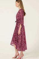 Sacha Drake - Zora Wrap Dress | Pink Feather - Dress - Silvermaple Boutique 